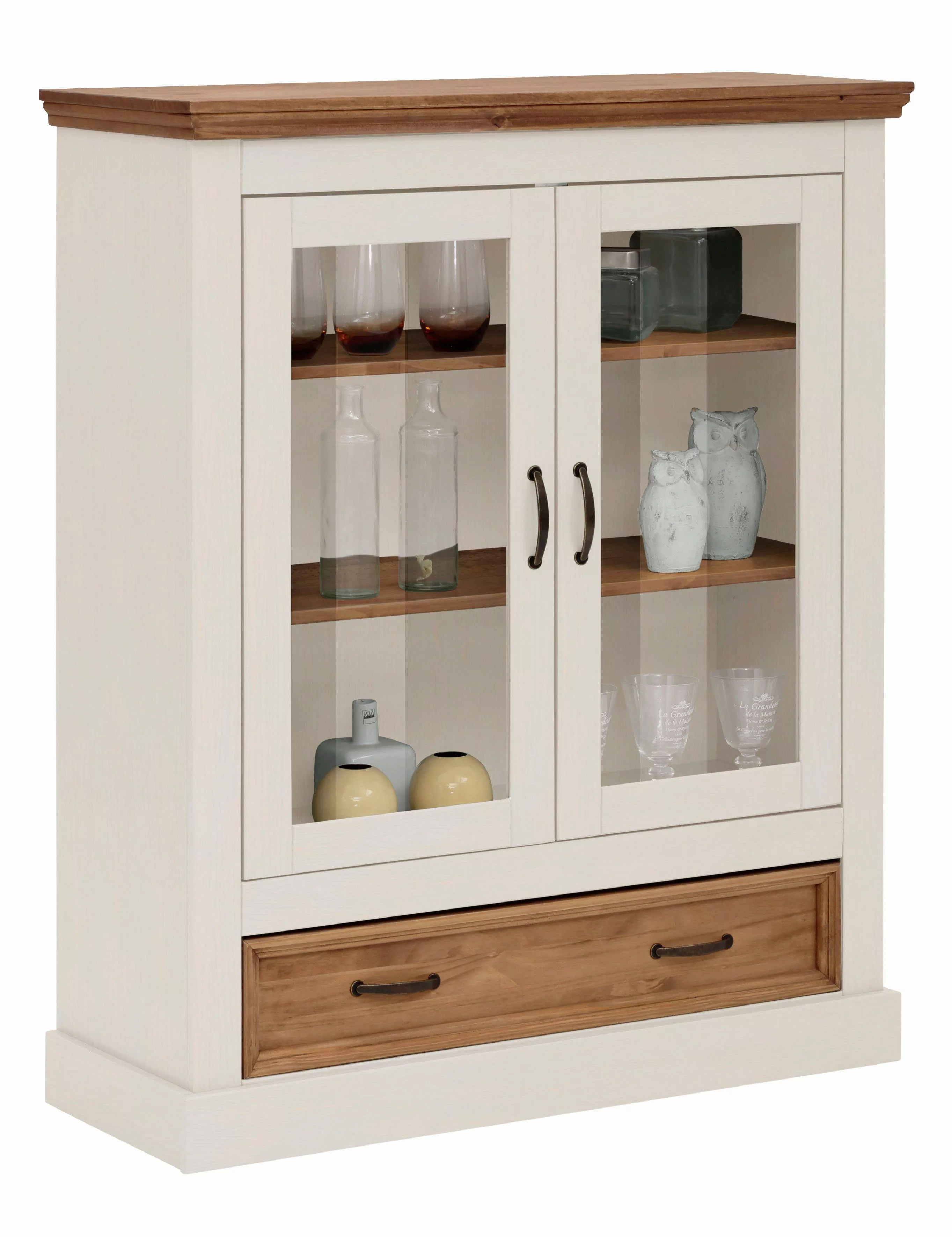 Home affaire Vitrine "Selma Highboard", aus massivem Kiefernholz, mit Griff günstig online kaufen