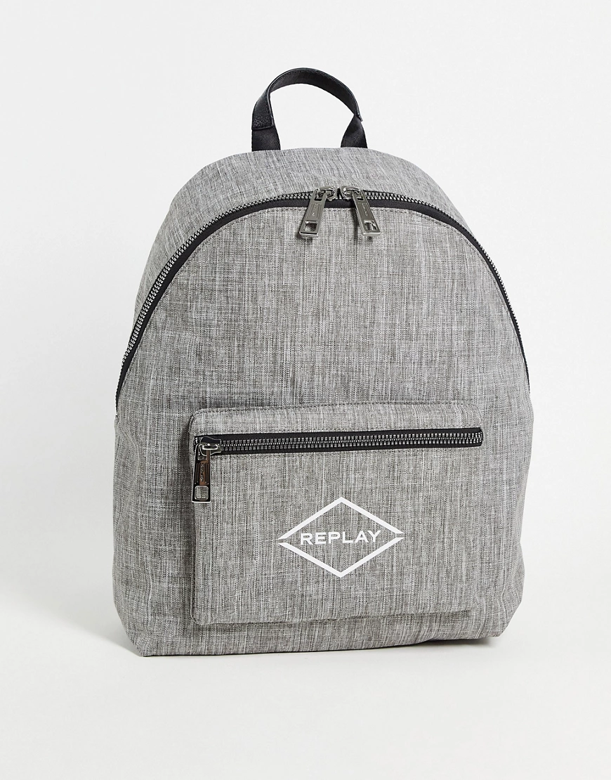 Replay – Rucksack mit Logo-Grau günstig online kaufen