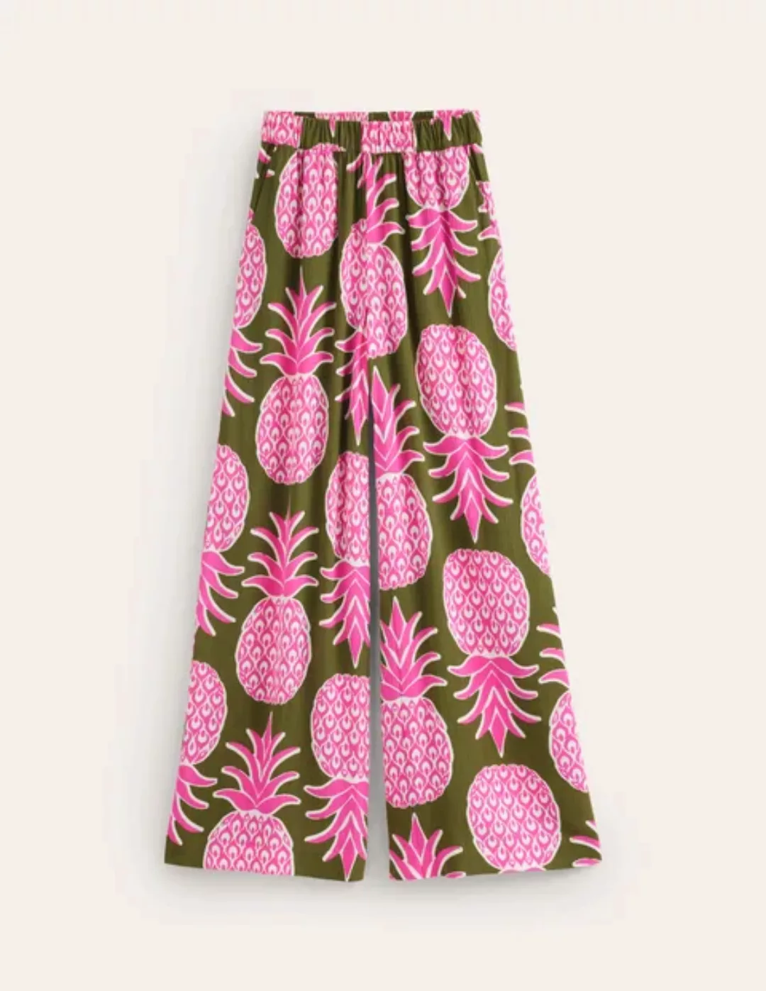 Knitterhose mit weitem Bein Damen Boden, Avocado, Ananas günstig online kaufen