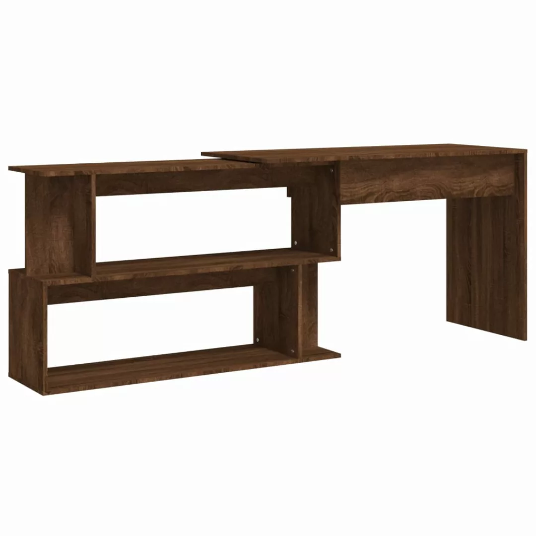 Vidaxl Eckschreibtisch Braun Eichen-optik 200x50x76 Cm Holzwerkstoff günstig online kaufen