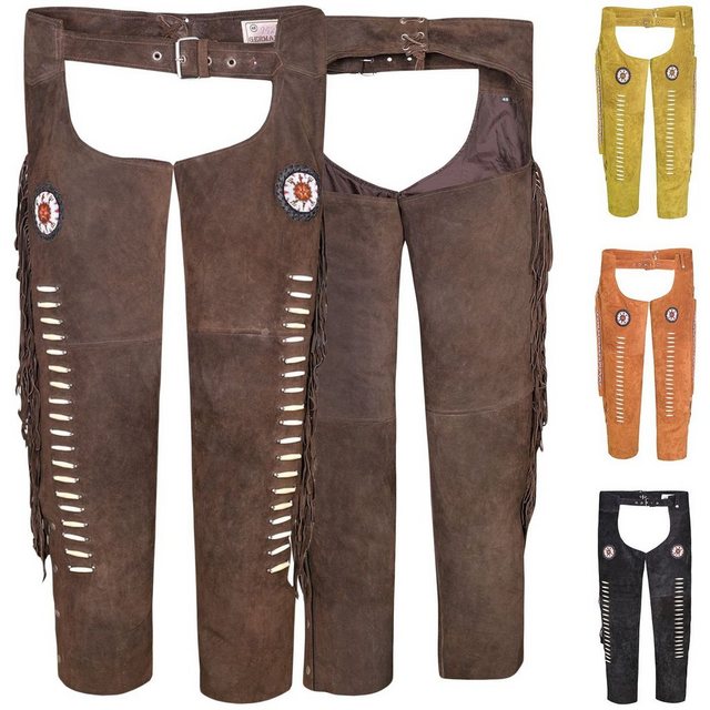 German Wear Lederhose GW957T Chaps Fransenhose Reiter Cowboy Western Lederc günstig online kaufen