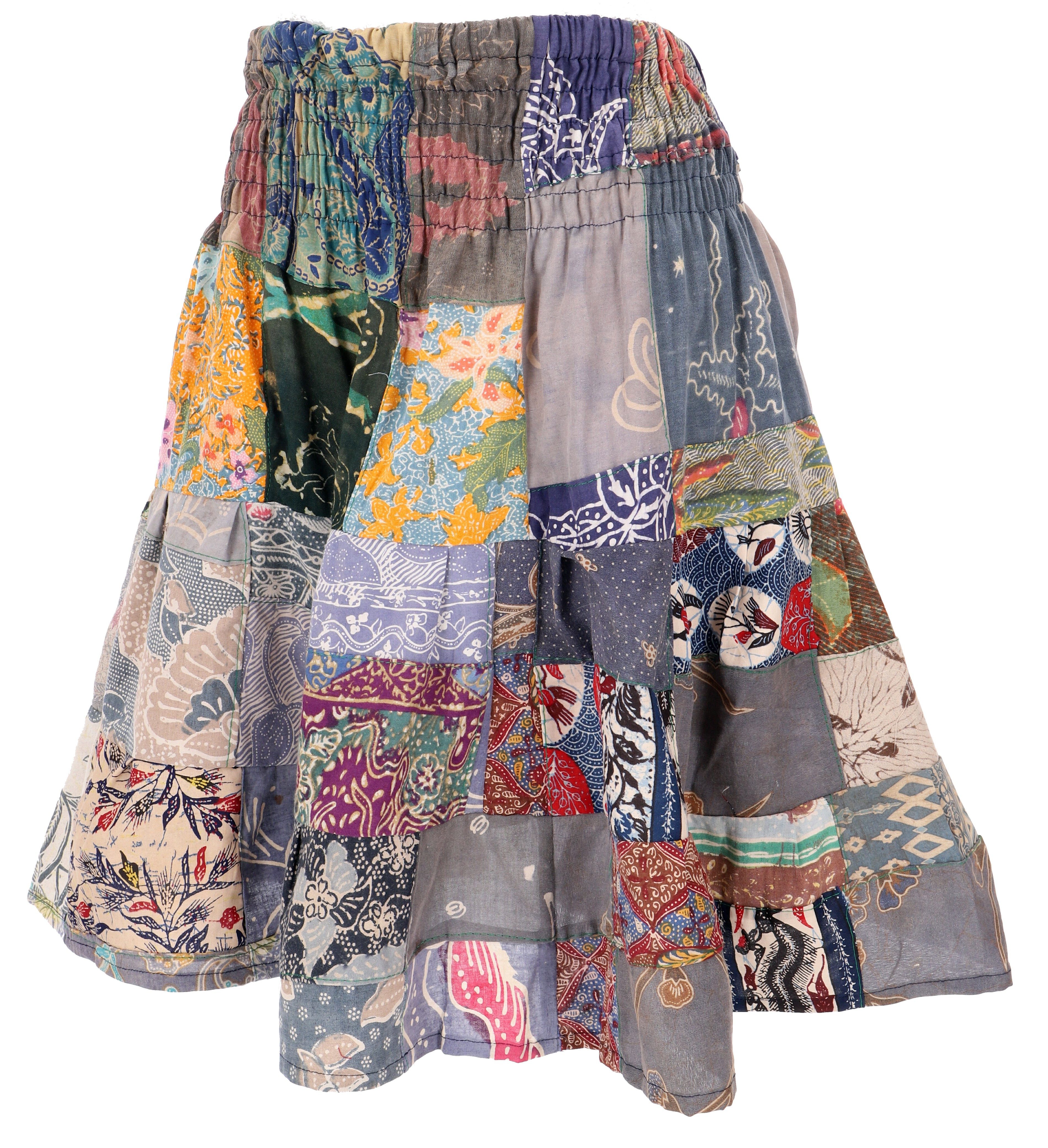 Guru-Shop Minirock Weit schwingender upcyceling Patchwork.. günstig online kaufen