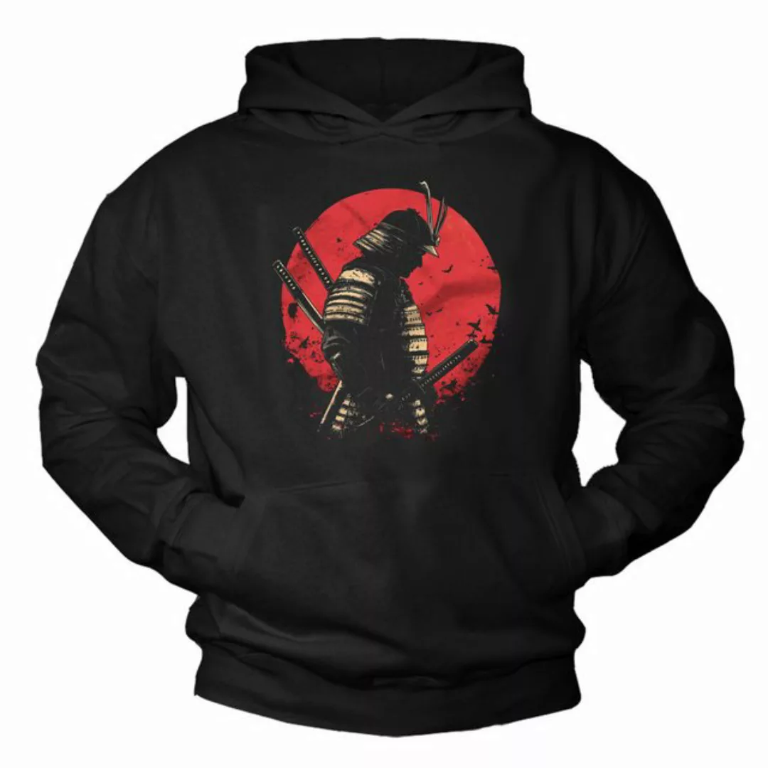 MAKAYA Kapuzenpullover mit Aufdruck Japan Motiv Samurai Krieger Anime Manga günstig online kaufen