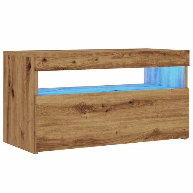 vidaXL TV-Schrank TV-Schrank mit LED-Leuchten Artisan-Eiche 75x35x40 cm (1- günstig online kaufen