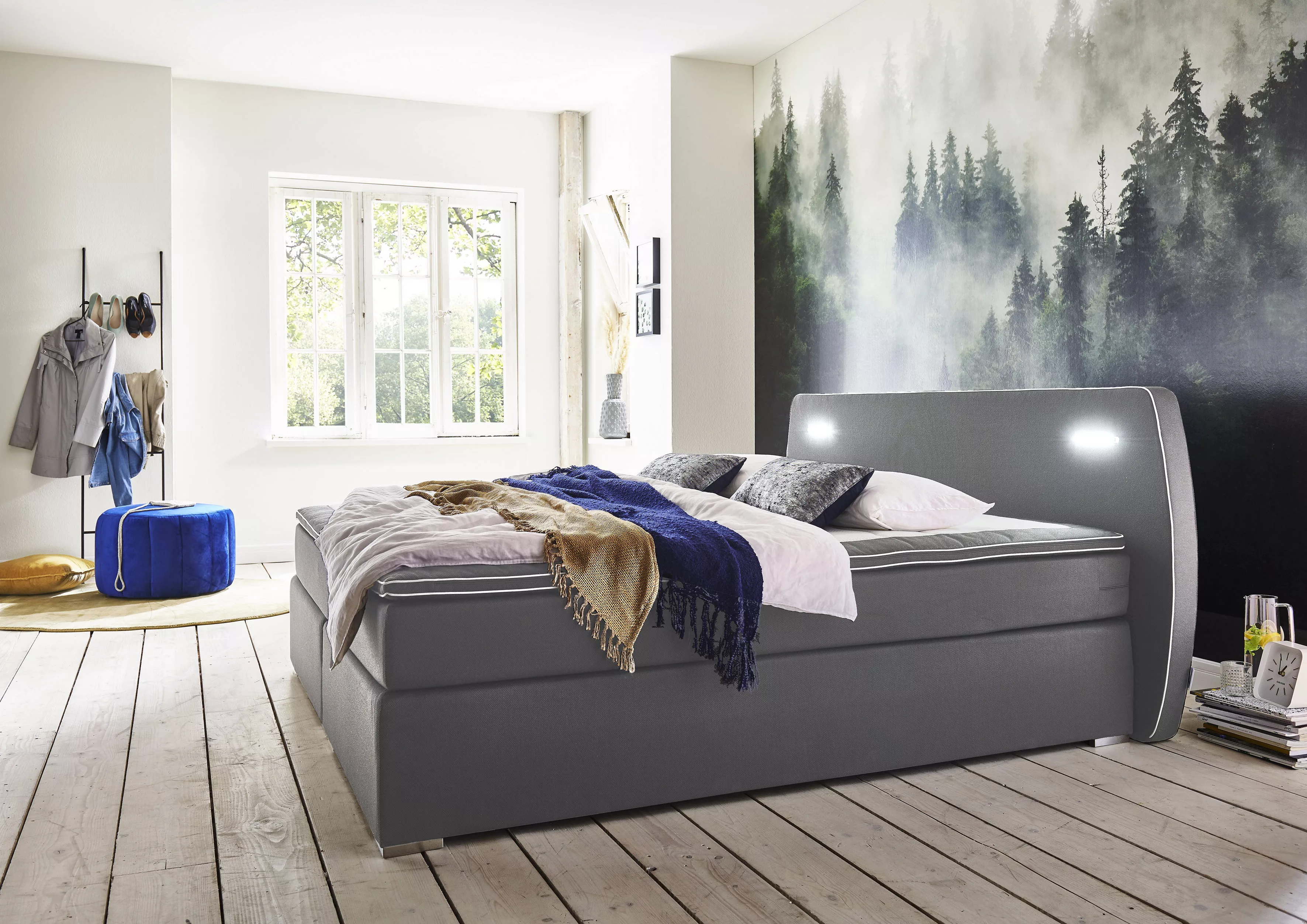 ATLANTIC home collection Boxspringbett "REX LED", inklusive LED-Beleuchtung günstig online kaufen