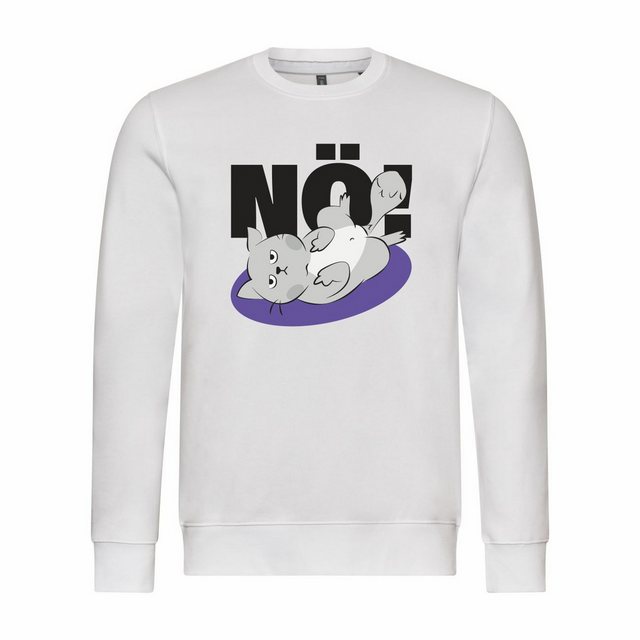 deinshirt Rundhalspullover Herren Sweatshirt Nö Katze Mit Print Motiv, Graf günstig online kaufen