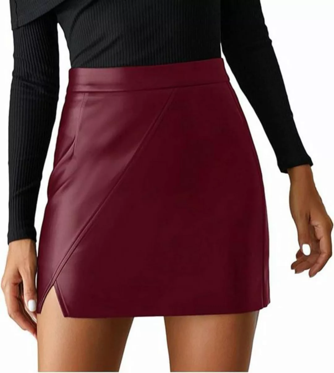 FIDDY Midirock Elegante Skirt - Weich Damenrock Fashion Glänzender Rock Fre günstig online kaufen