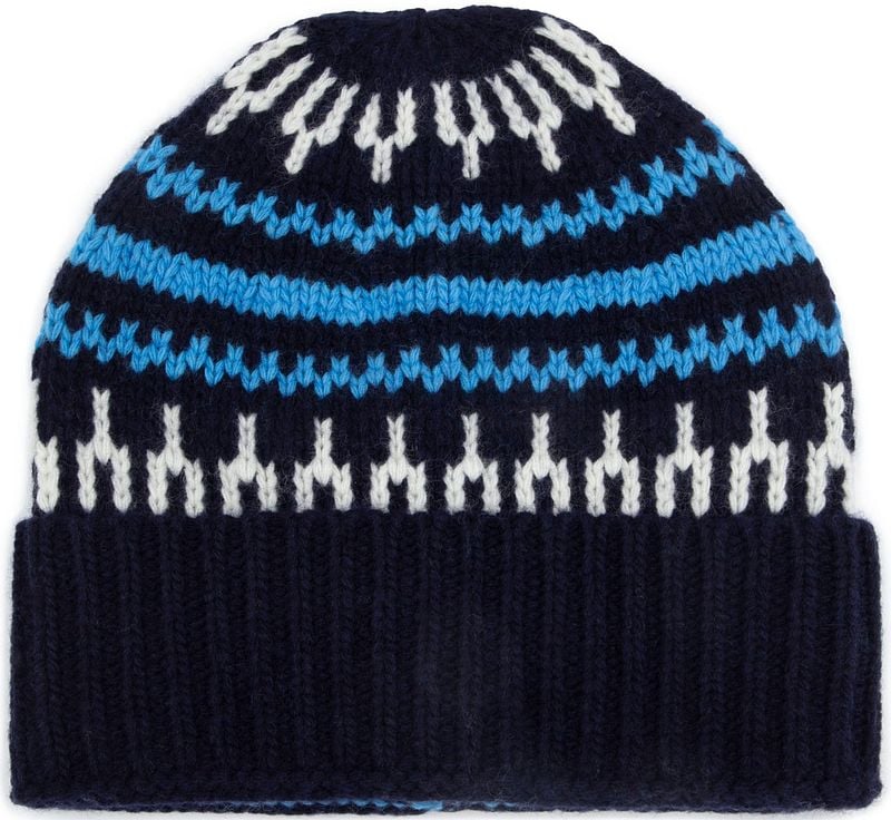 KnowledgeCotton Apparel Beanie Wolle Druck Navyblau - günstig online kaufen