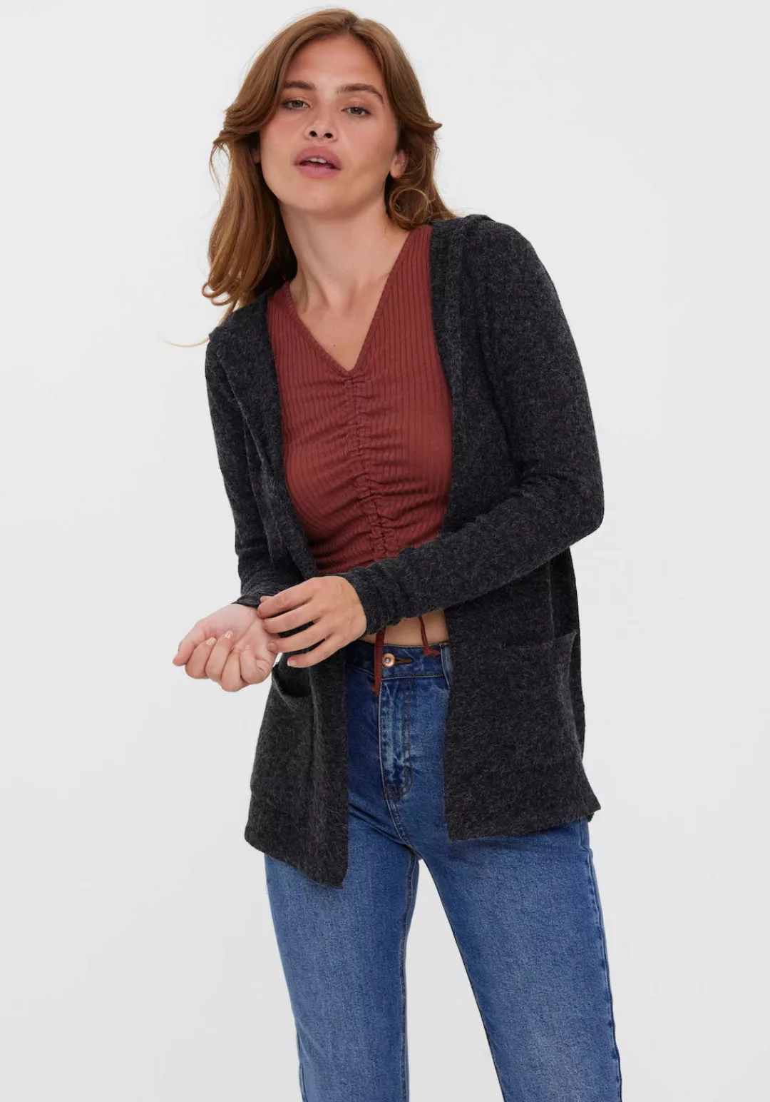 Vero Moda Strickjacke VMDOFFY LS OPEN HOOD CARDIGAN GA NO günstig online kaufen