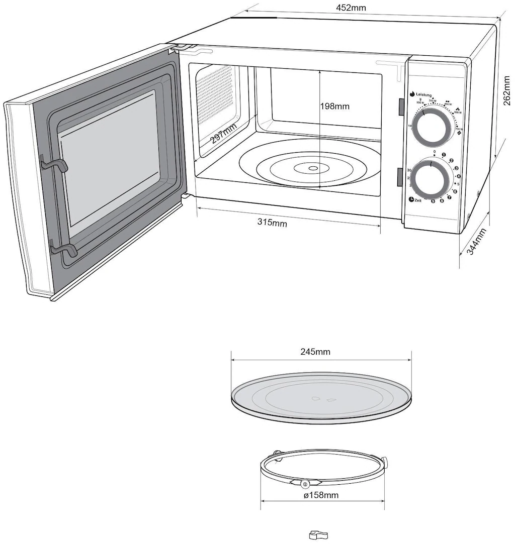 Hanseatic Mikrowelle »678906«, Mikrowelle, 700 W, Auftaufunktion, 6 Leistun günstig online kaufen