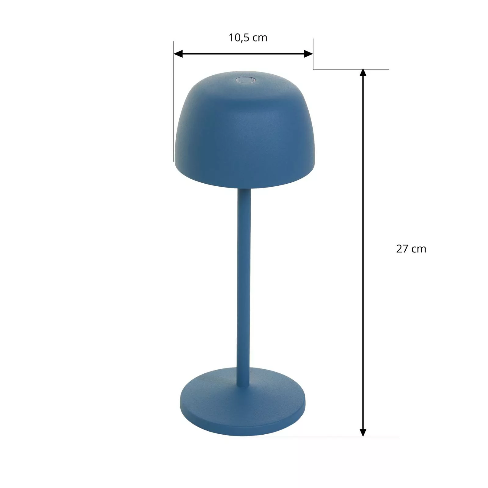 Lindby LED-Akku-Tischleuchte Arietty, blau, Alu, Ø 10,5 cm günstig online kaufen