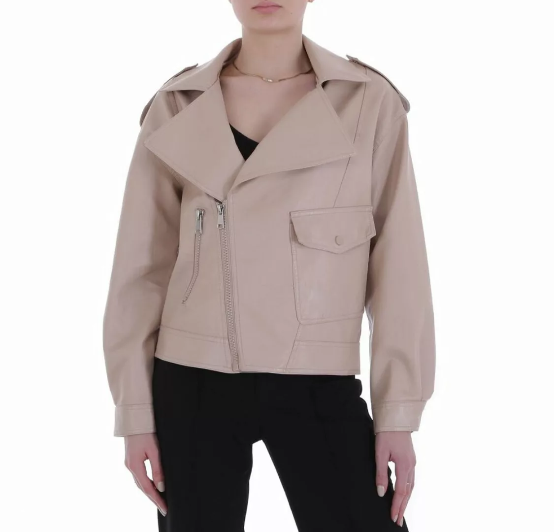 Ital-Design Steppjacke Damen Biker Bikerjacke in Beige günstig online kaufen