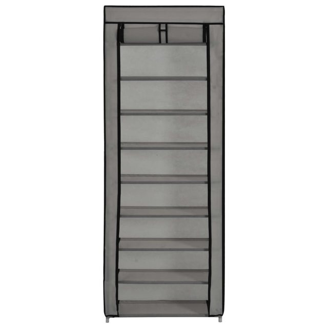 Schuhschrank Mit Abdeckung Grau 57 X 29 X 162 Cm Stoff günstig online kaufen