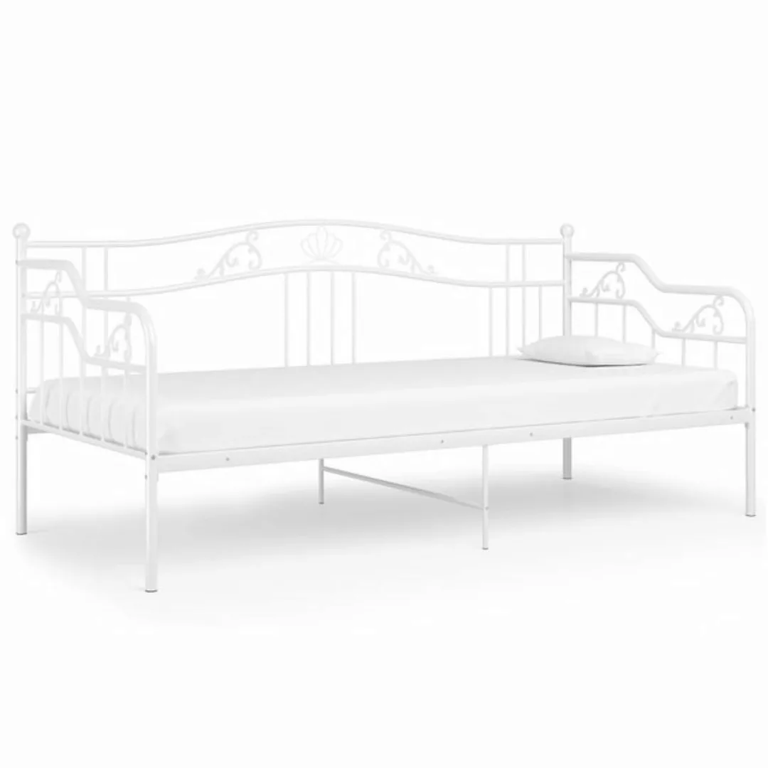 furnicato Bett Schlafsofa Bettgestell Weiß Metall 90x200 cm günstig online kaufen