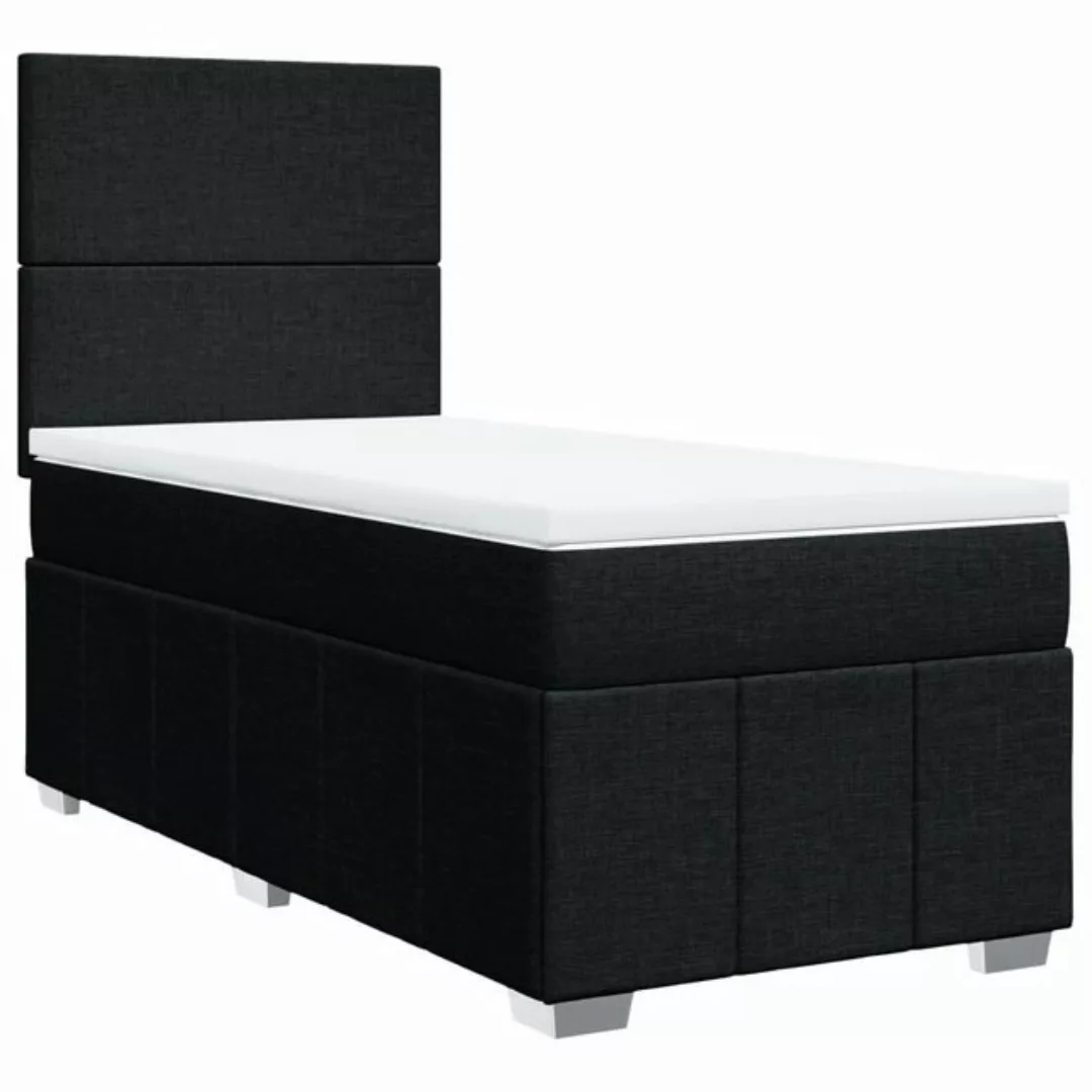 vidaXL Bett Boxspringbett mit Matratze Schwarz 80x200 cm Stoff günstig online kaufen