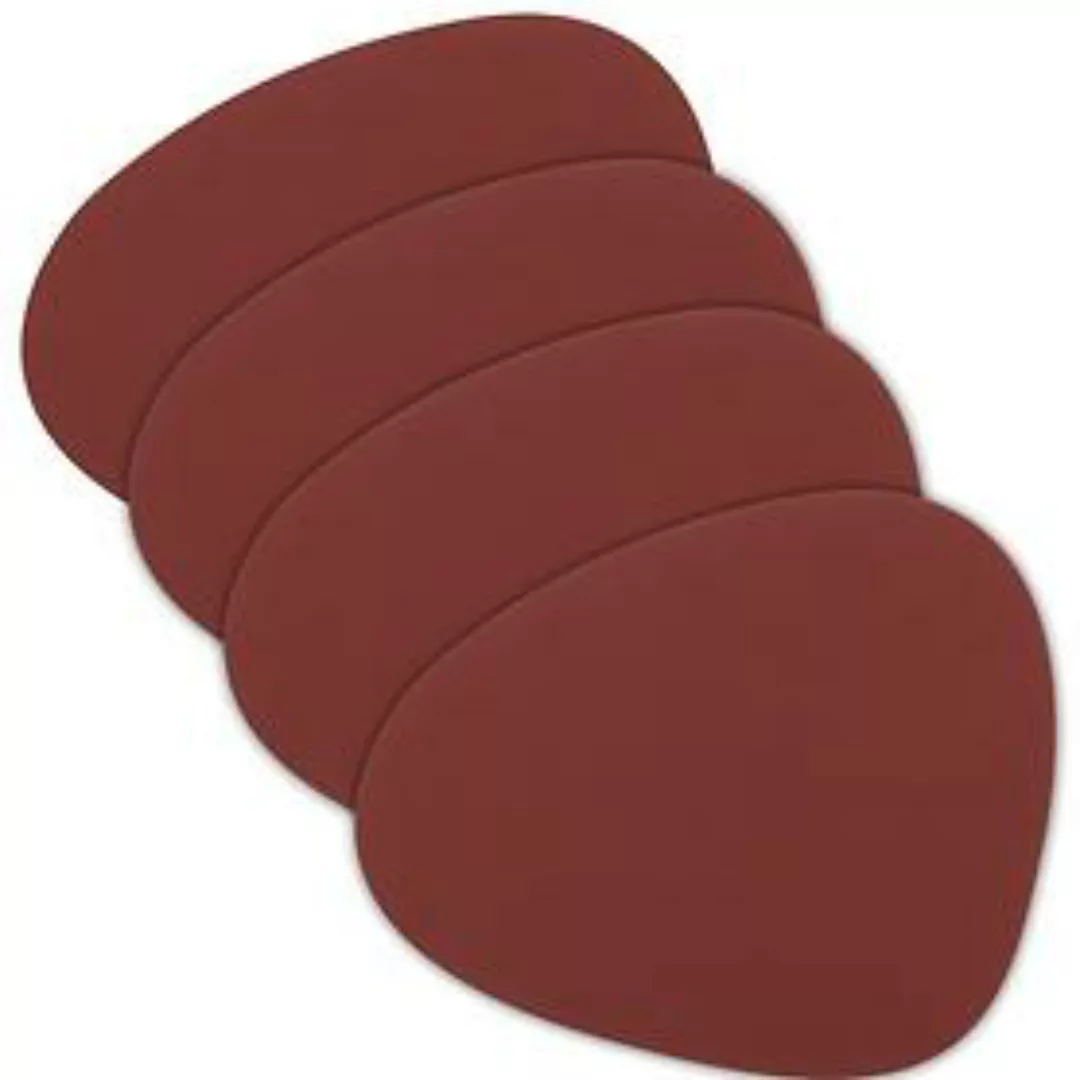 Glasuntersetzer 'tableMAT' 4er-Set rot Nierenform günstig online kaufen