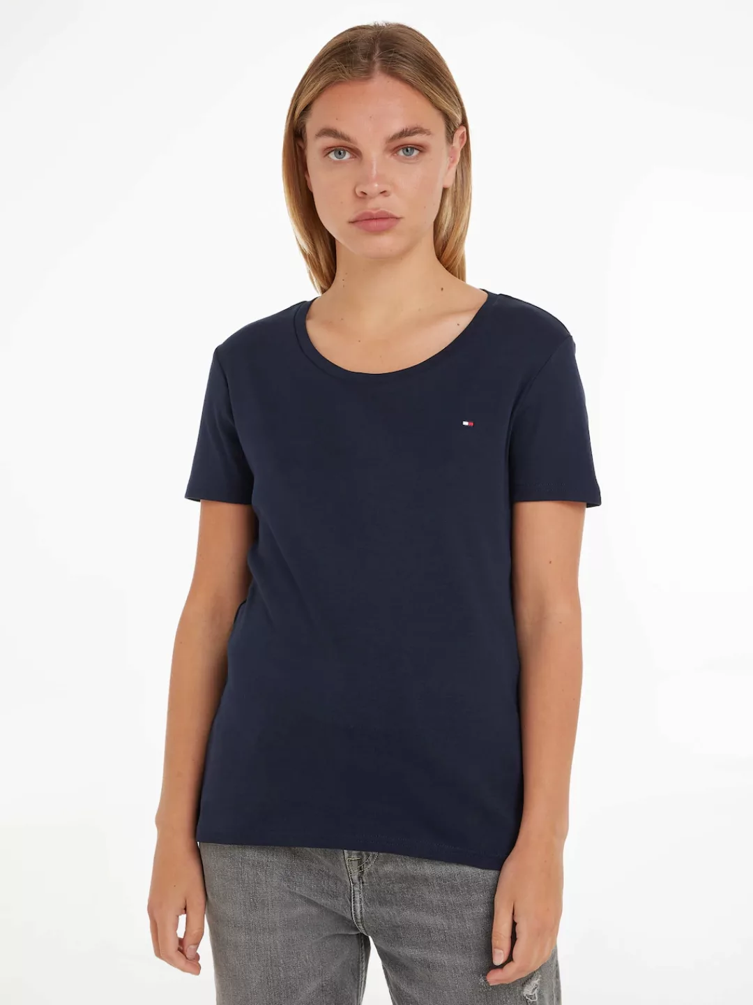 Tommy Hilfiger T-Shirt "SLIM CODY RIB C-NK SS", mit dezenter Tommy Hilfiger günstig online kaufen