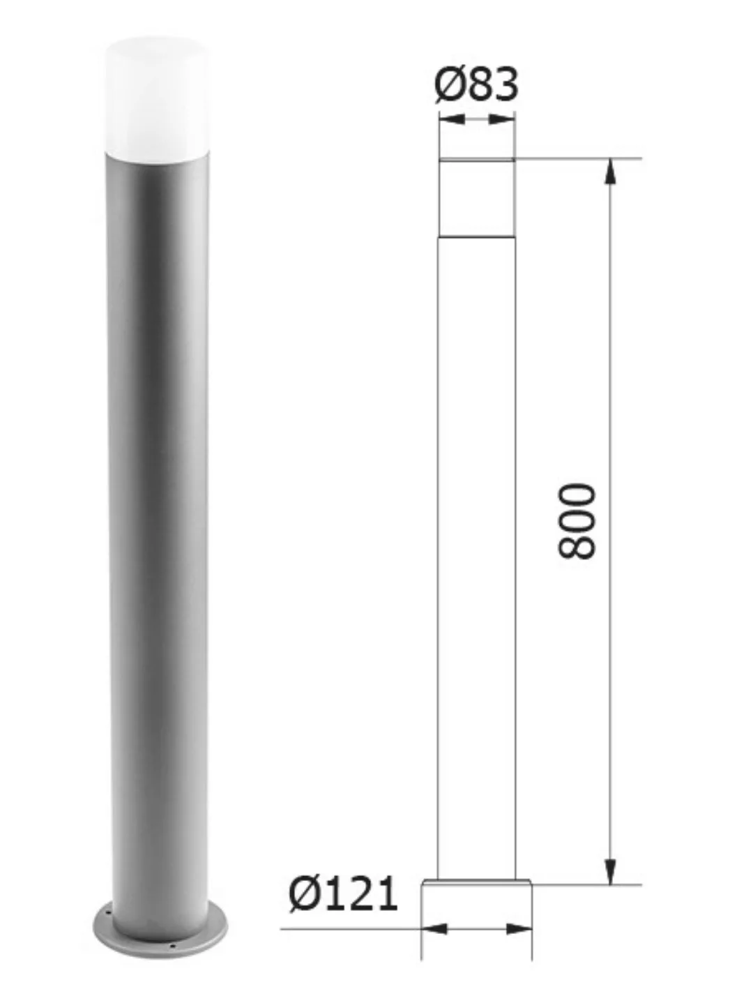 Standleuchte Corta 80cm IP44 E27 günstig online kaufen