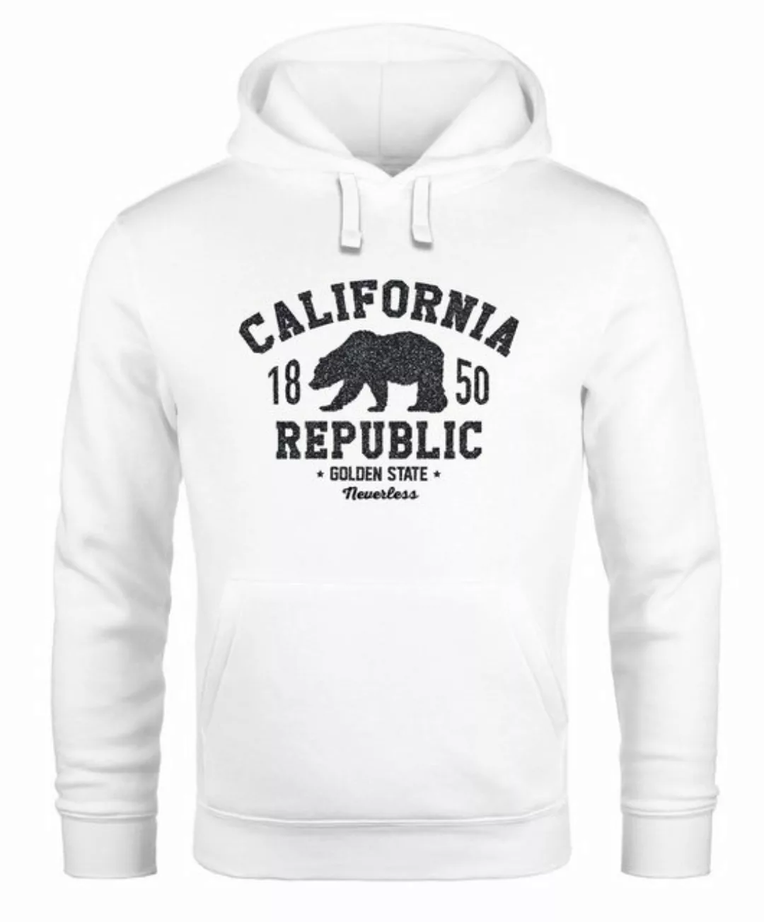 Neverless Hoodie Hoodie Herren California Republic Kalifornien Grizzly Bär günstig online kaufen