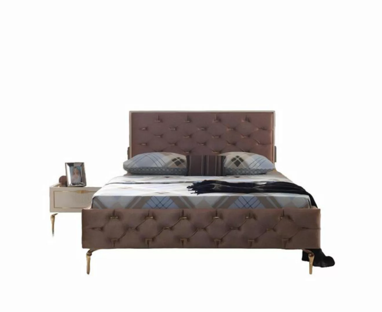 JVmoebel Bett Schlafzimmer Bett 2x Nachttische Luxus Set Komplett Design Mö günstig online kaufen