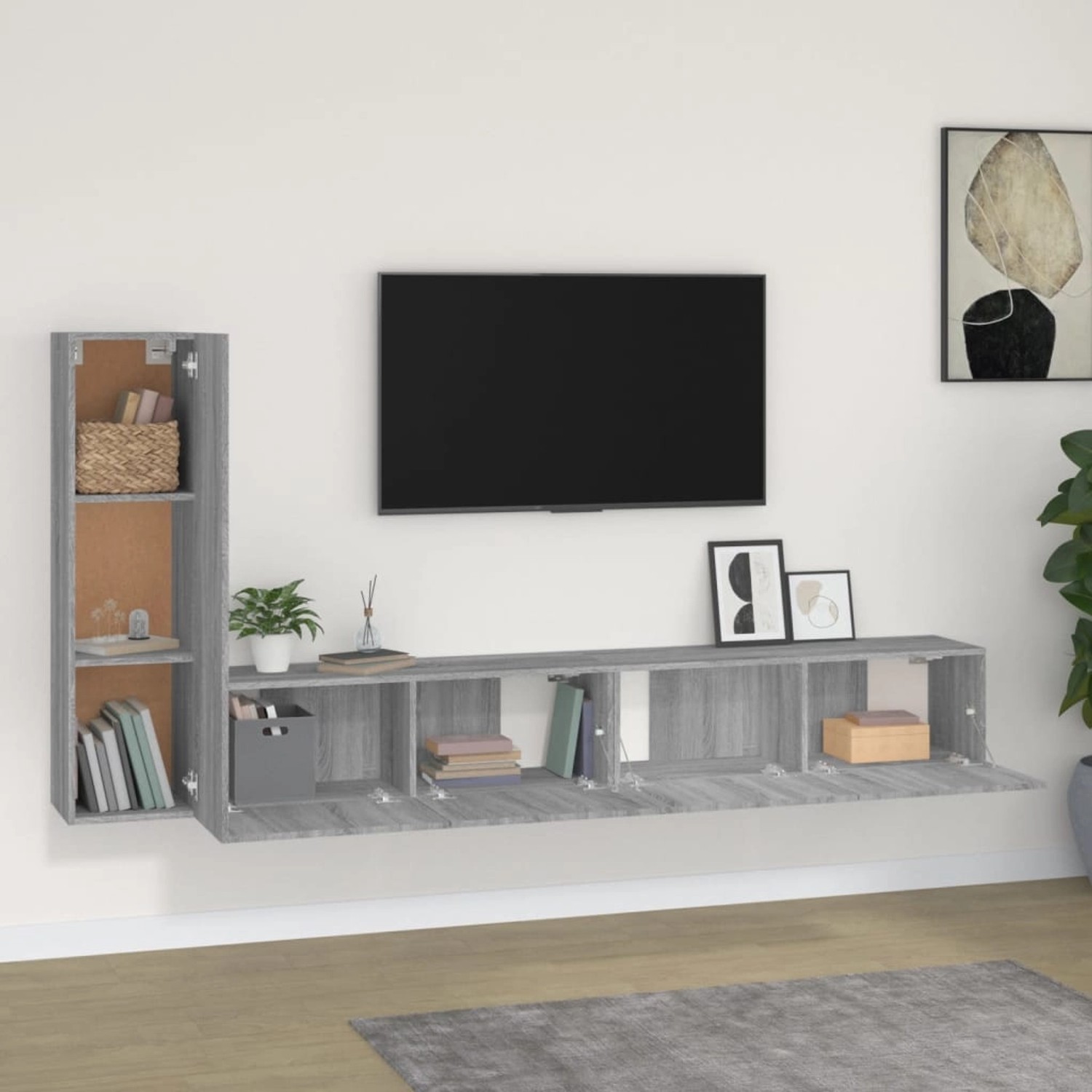 vidaXL 3-tlg. TV-Schrank-Set Grau Sonoma Holzwerkstoff  Modell 22 günstig online kaufen