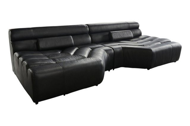 KAWOLA Sofa TARA, XXL Big Sofa Leder schwarz günstig online kaufen