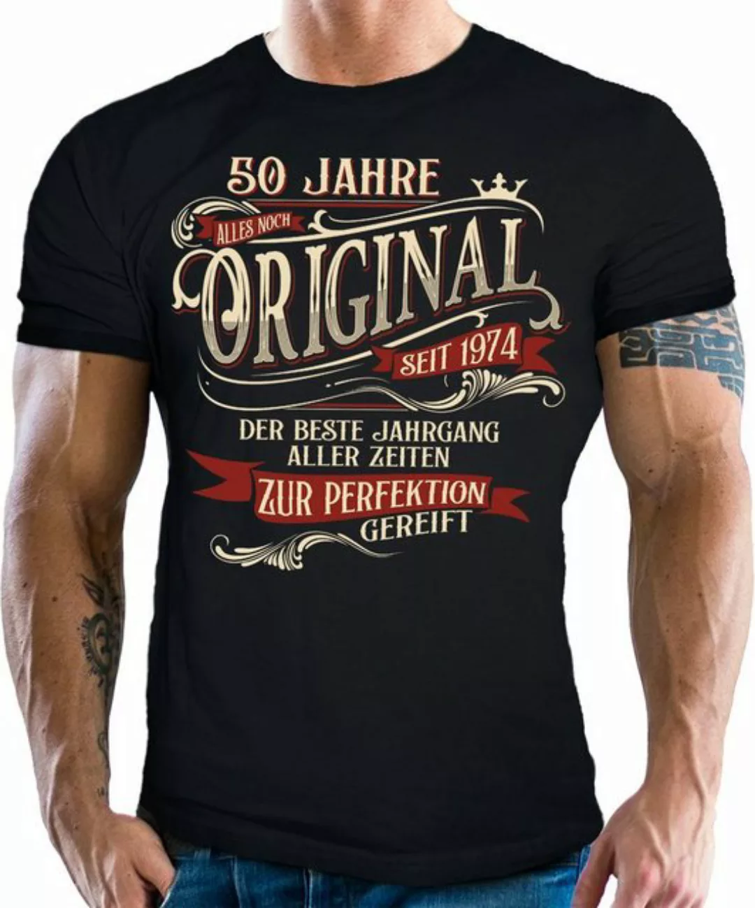 LOBO NEGRO® T-Shirt als Geschenk zum 50. Geburtstag - zur Perfektion gereif günstig online kaufen