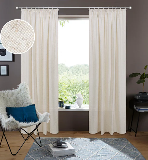 my home Gardine »Rudy«, (2 St.), Halbtransparent, Leinenlook, Polyester-Lei günstig online kaufen