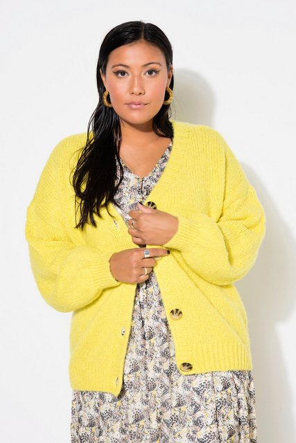 Studio Untold Strickjacke Strickjacke Oversize Shape Ballon-Langarm günstig online kaufen