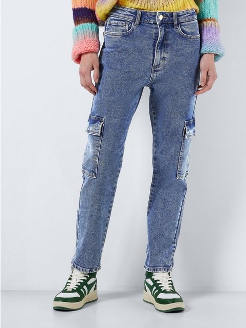 Noisy may Slim-fit-Jeans Cargo Jeans Regular Denim Hose NMMONI 6814 in Blau günstig online kaufen