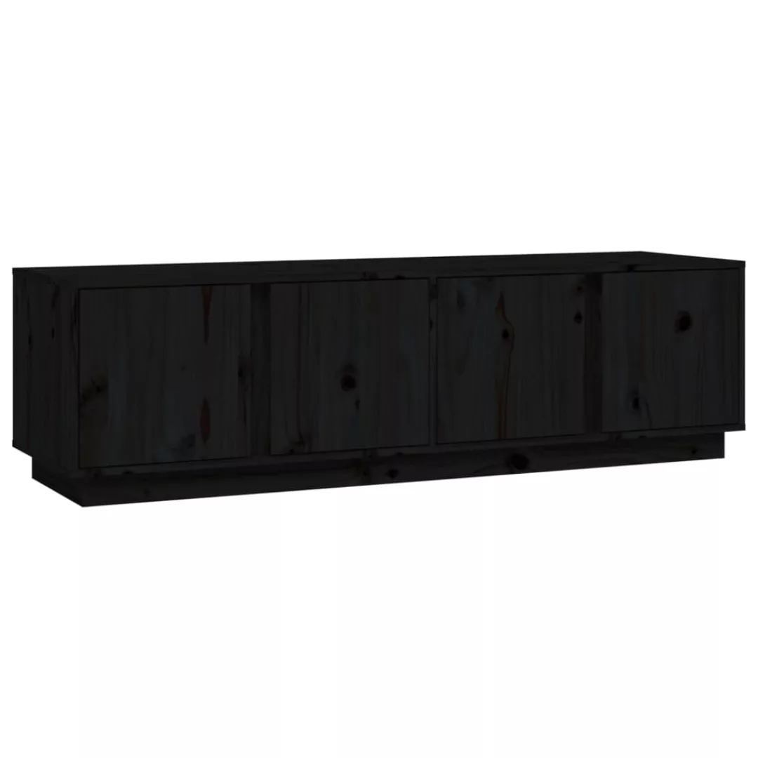 Vidaxl Tv-schrank Schwarz 140x40x40 Cm Massivholz Kiefer günstig online kaufen