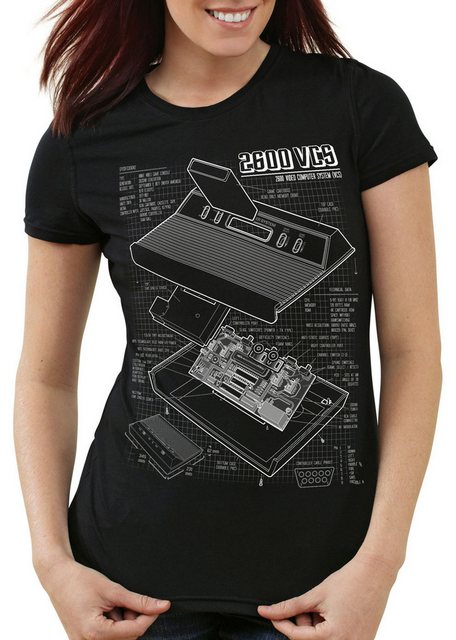 style3 T-Shirt VCS 2600 Heimcomputer Blaupause classic atari gamer80er retr günstig online kaufen