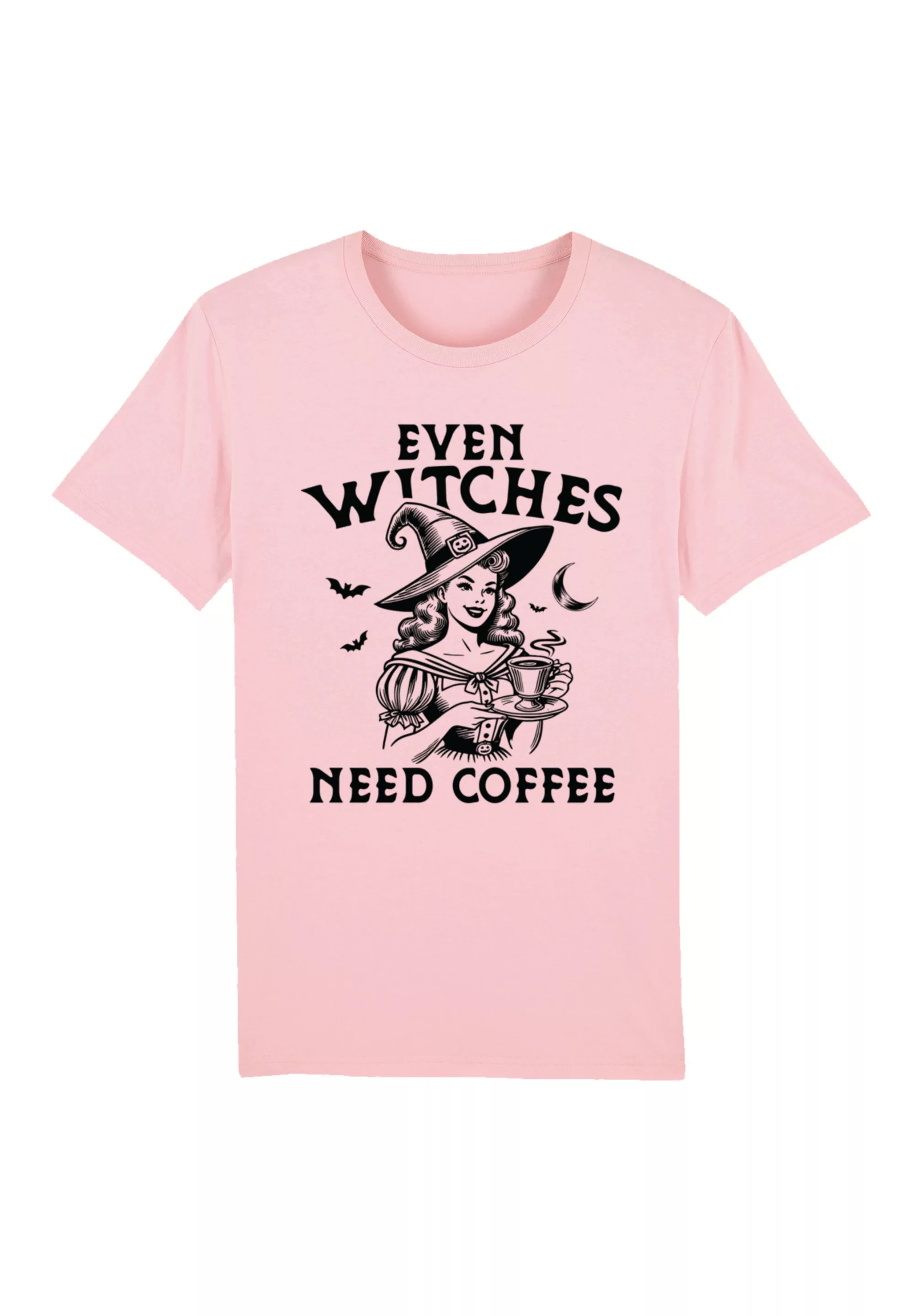 F4NT4STIC T-Shirt "Halloween Witch even witches need coffee", Premium Quali günstig online kaufen