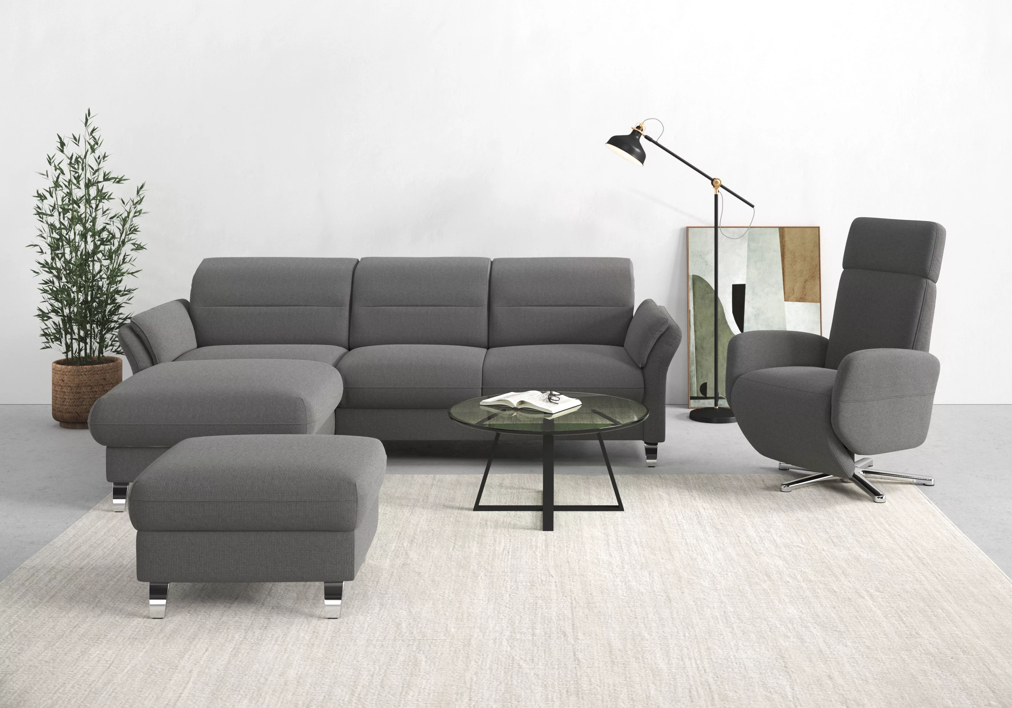 sit&more Ecksofa Grenoble L-Form mit Federkern, wahlweise mit Bettfunktion, günstig online kaufen