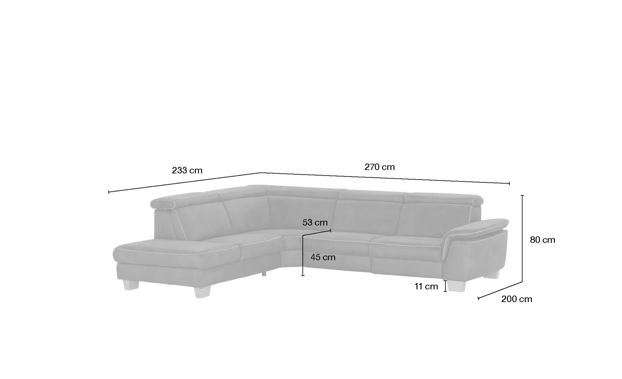Mein Sofa bold Ecksofa  Beata ¦ grün ¦ Maße (cm): B: 270 H: 80 T: 233 Polst günstig online kaufen