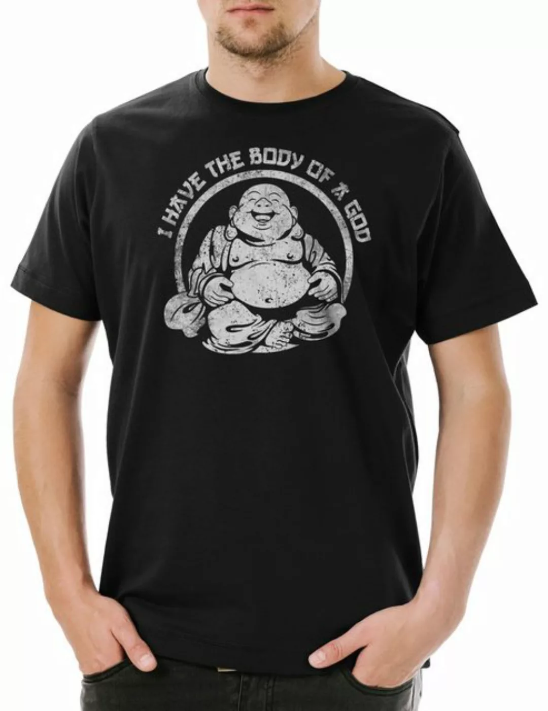 Urban Backwoods Print-Shirt I Have The Body Of A God Herren T-Shirt Buddha günstig online kaufen