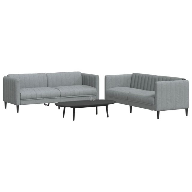 vidaXL Sofa Sofagarnitur Set mit Kissen Stoff, 2-tlg., Schwarz günstig online kaufen