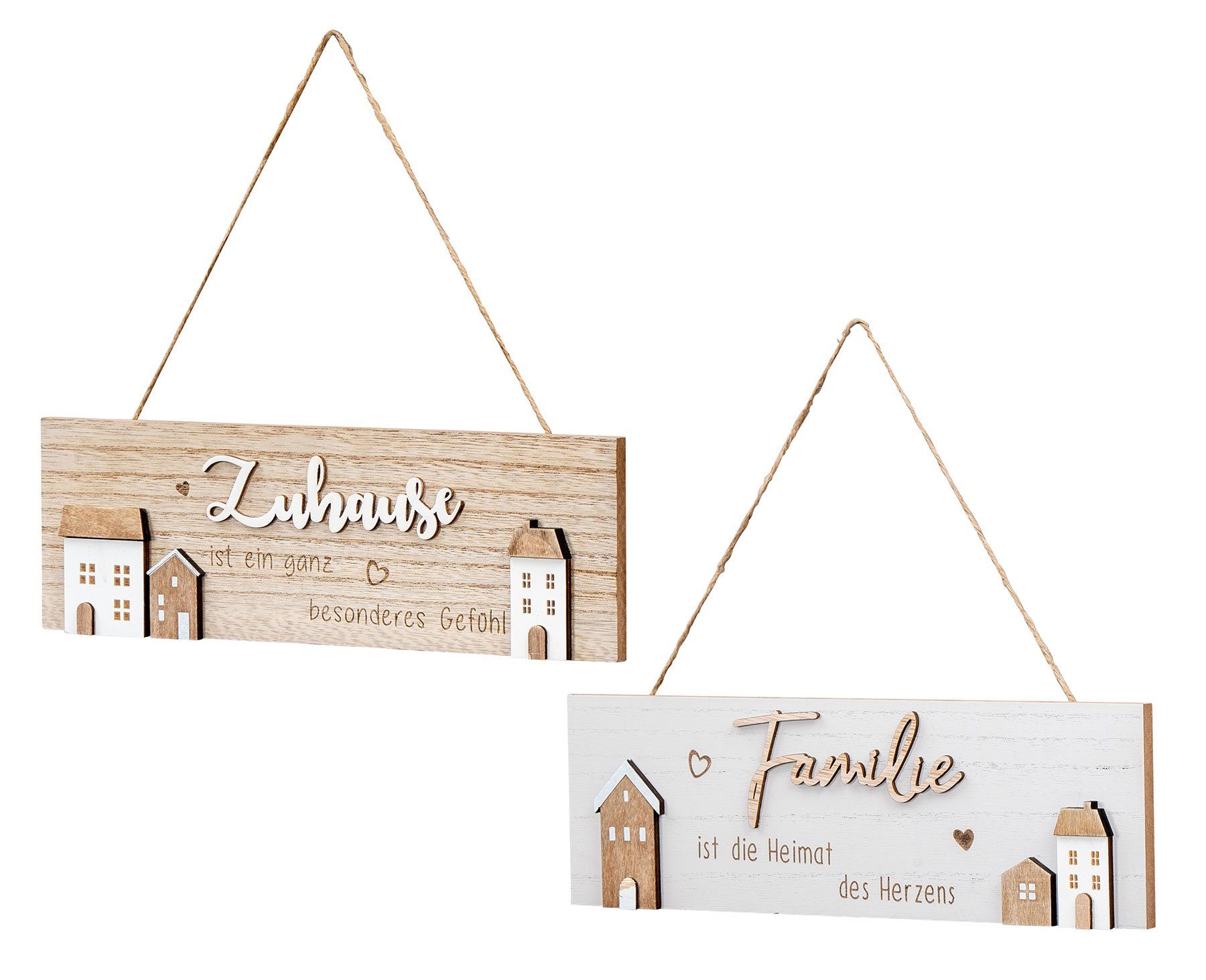 Levandeo® Wandbild, 2er Set Wandschild Familie günstig online kaufen