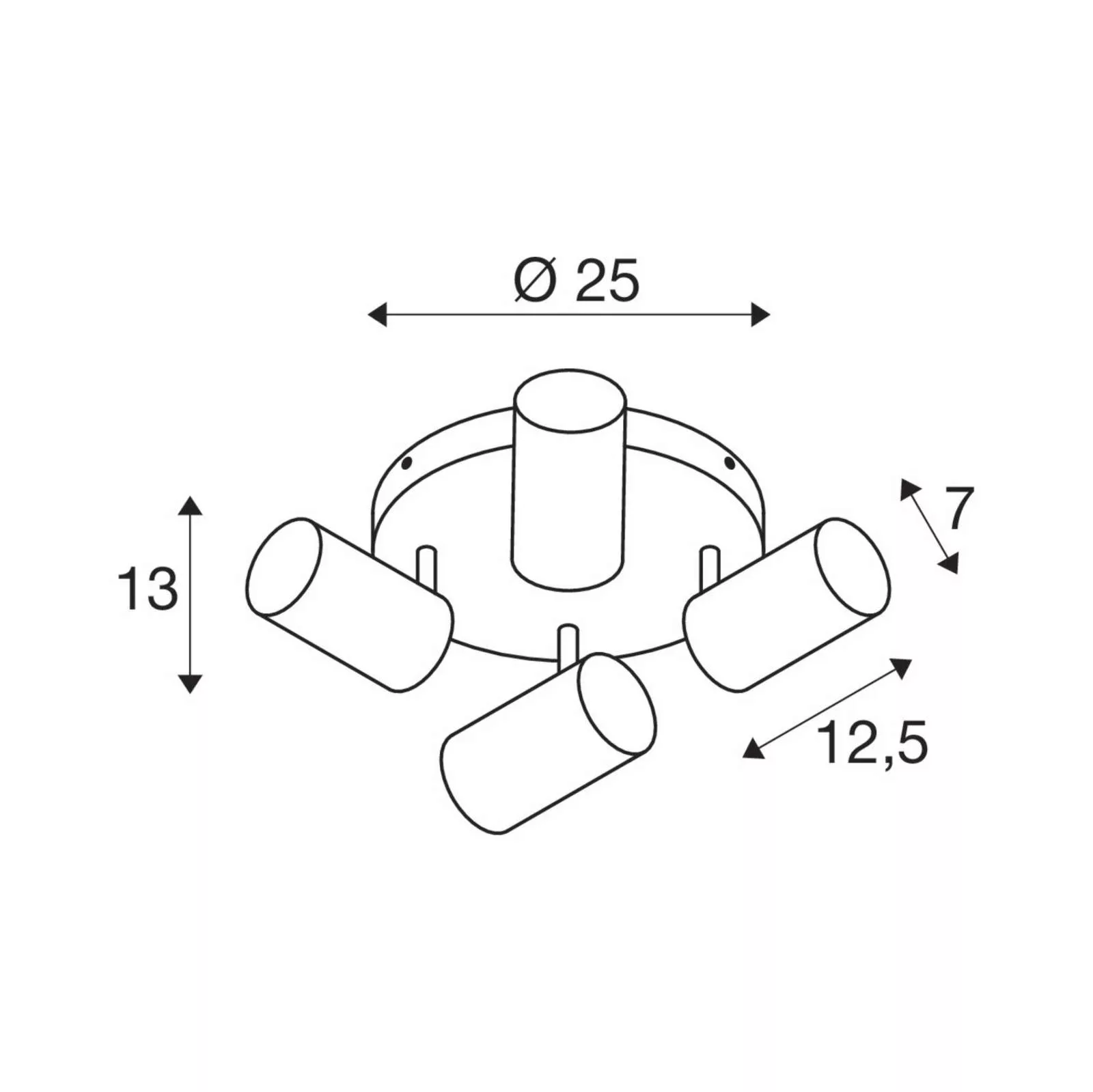 SLV Asto Tube Deckenspot GU10 4-flg. Rondell weiß günstig online kaufen