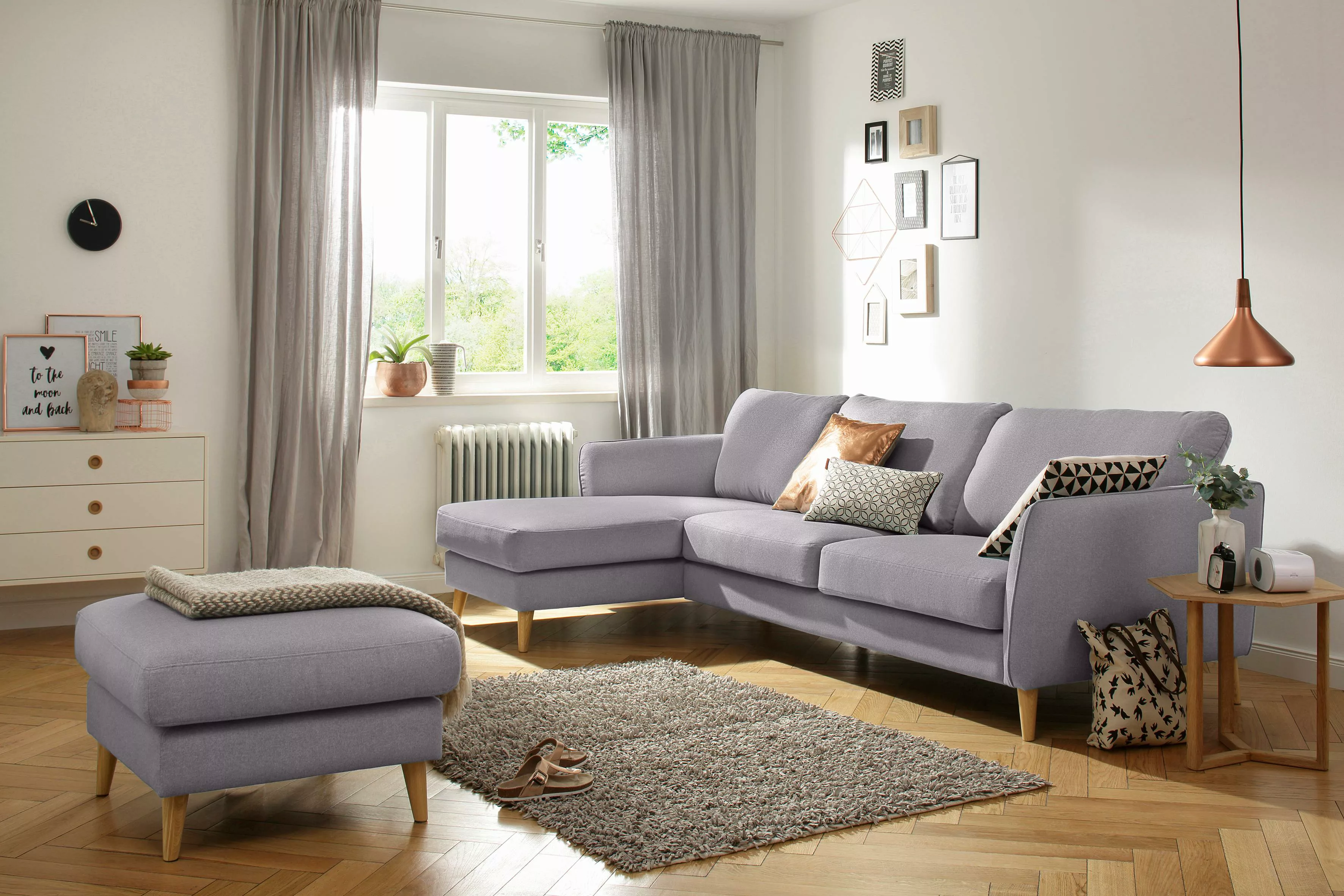 Home affaire Ecksofa MARSEILLE (279/152cm),L-Form, Rec. rechts/links, Massi günstig online kaufen