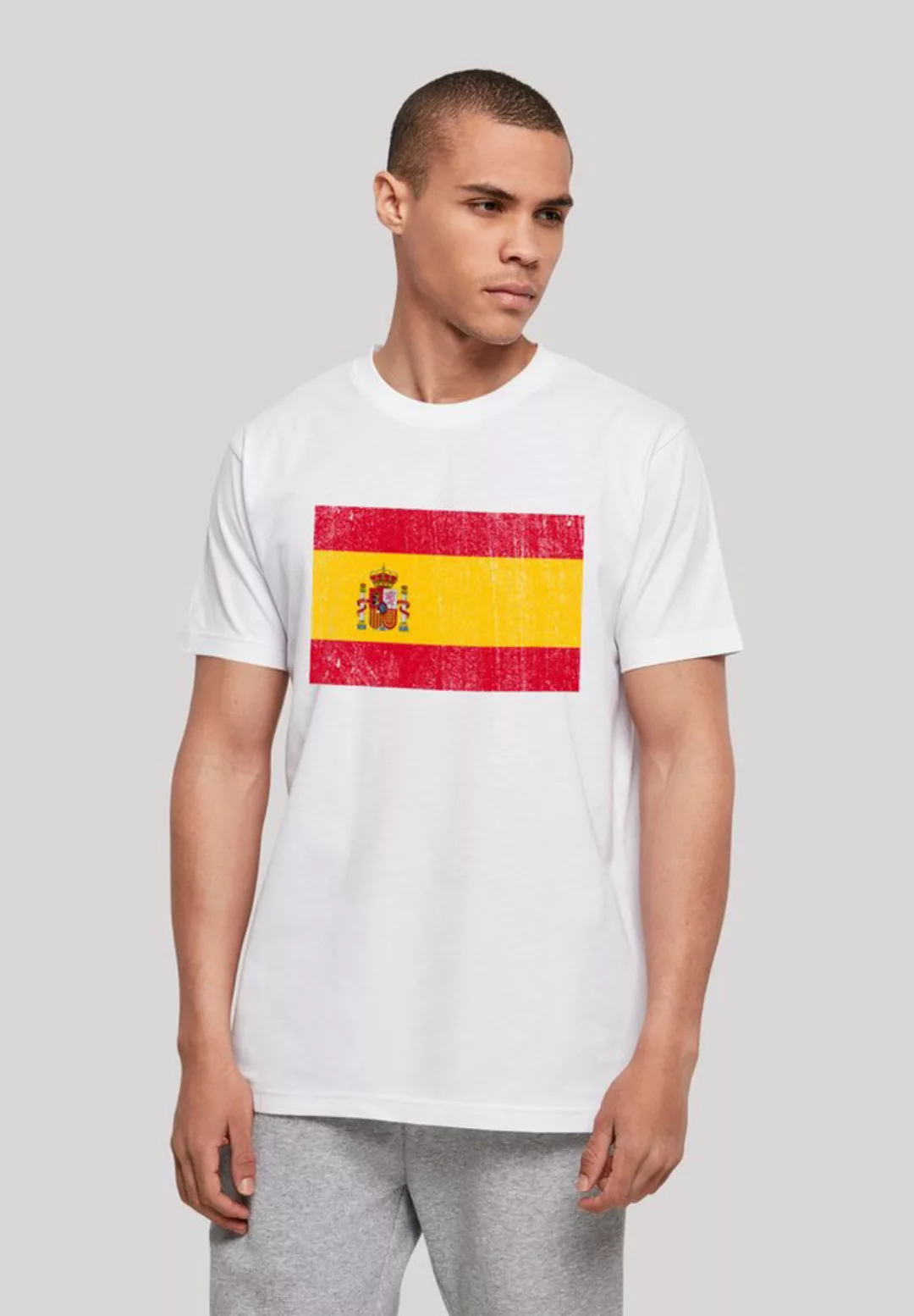 F4NT4STIC T-Shirt Spanien Flagge Spain distressed Print günstig online kaufen