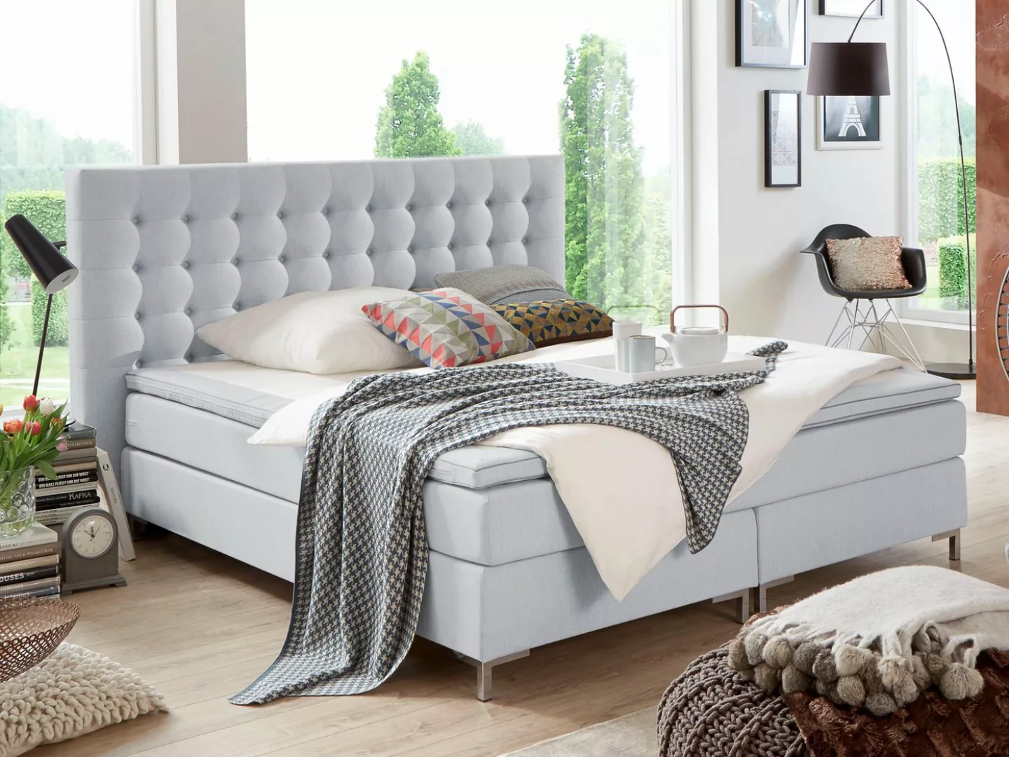 ATLANTIC home collection Boxspringbett "Anni", mit Bonnell-Federkernmatratz günstig online kaufen