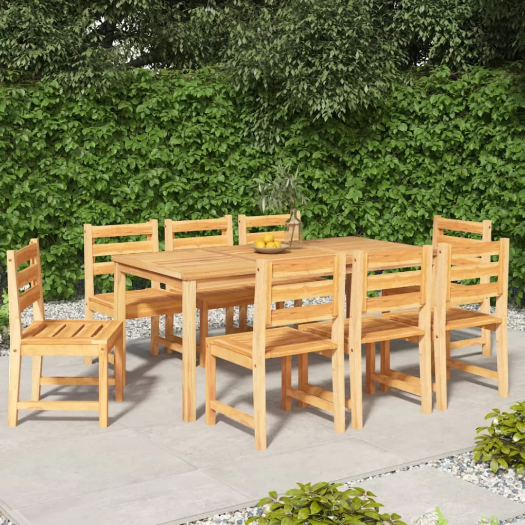 Vidaxl 9-tlg. Garten-essgruppe Massivholz Teak günstig online kaufen