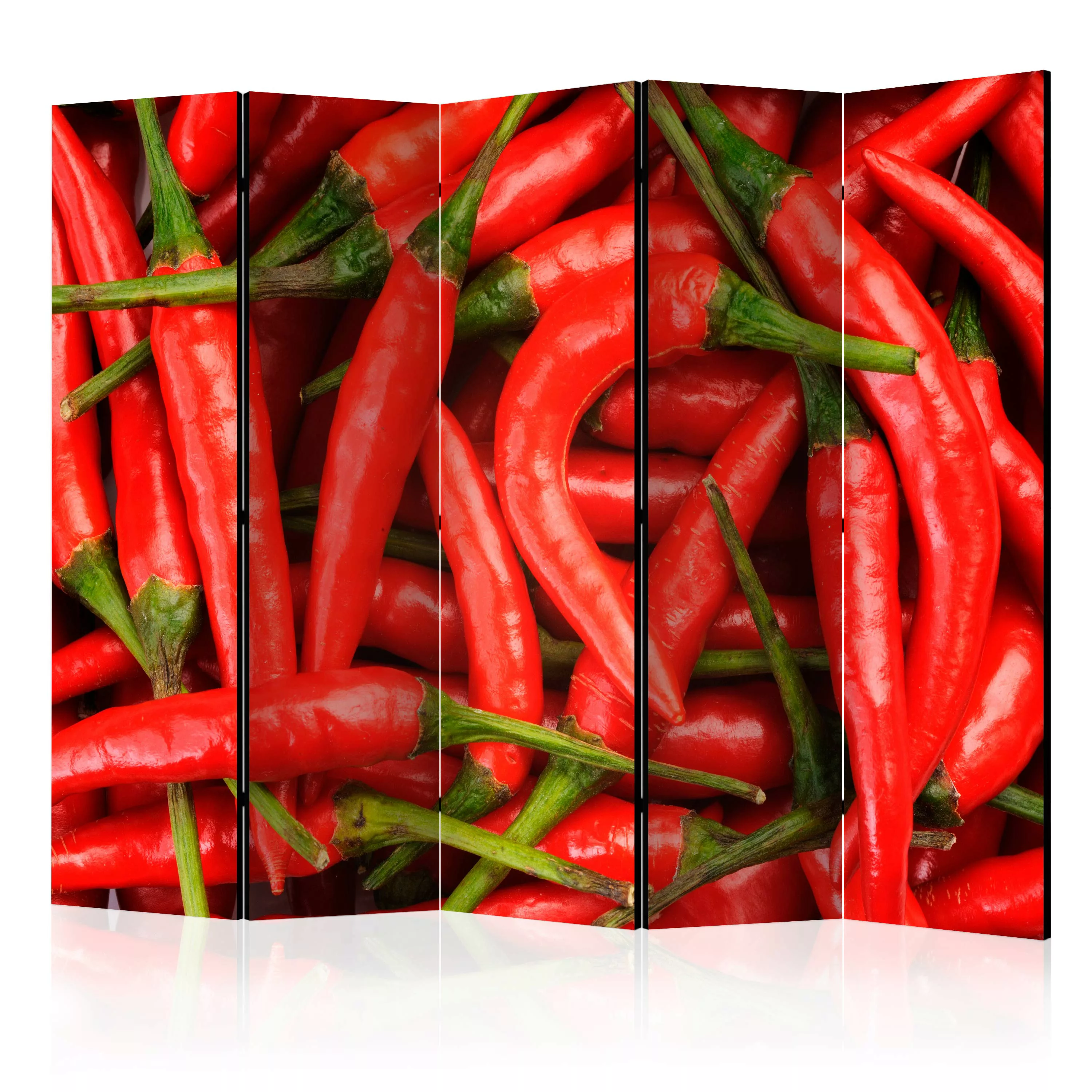 5-teiliges Paravent - Chili Pepper - Background Ii [room Dividers] günstig online kaufen