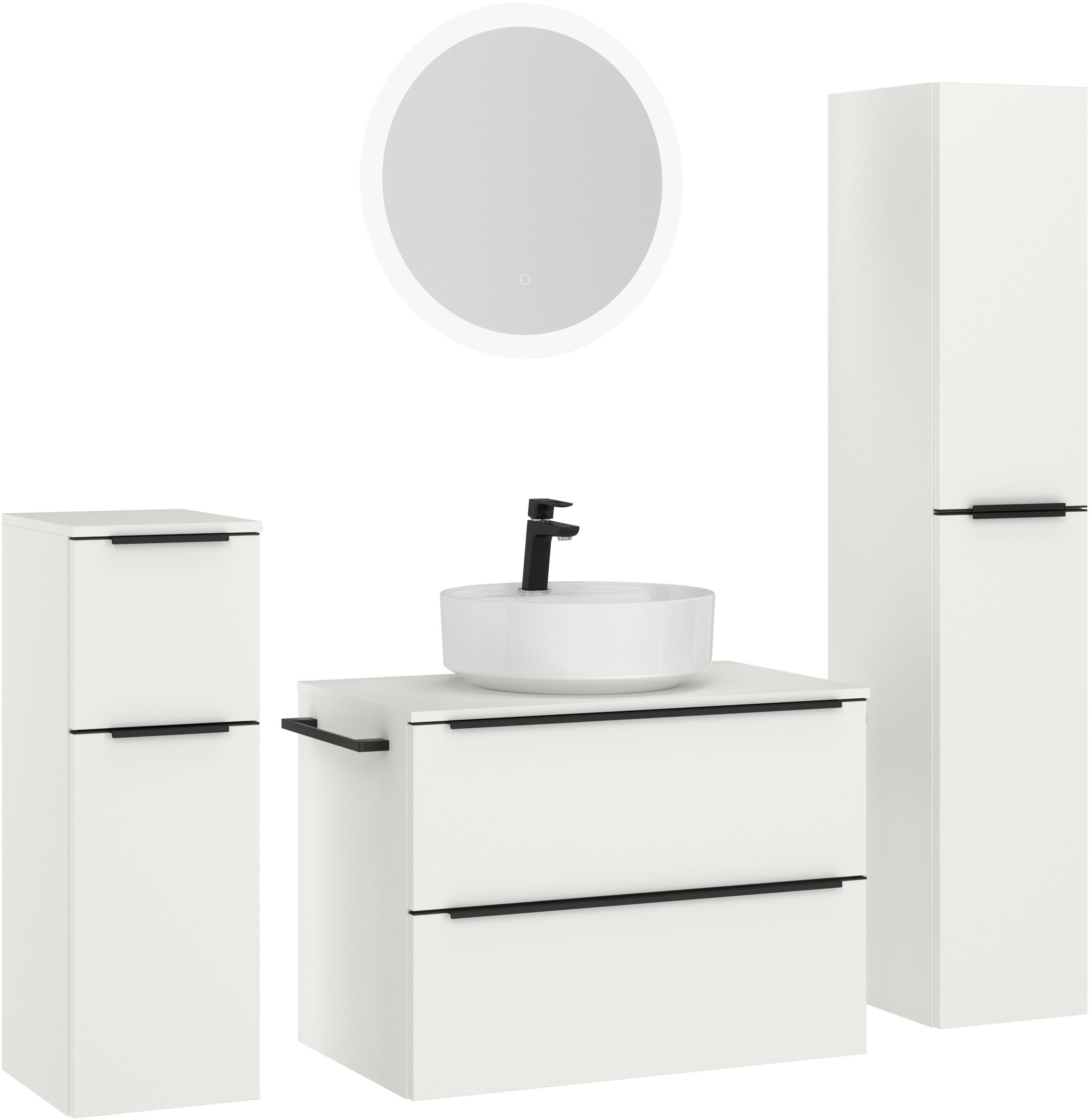 nobilia® Badmöbel-Set »Alvene«, (4 St., vormontiert, mit Soft-Close), inkl. günstig online kaufen
