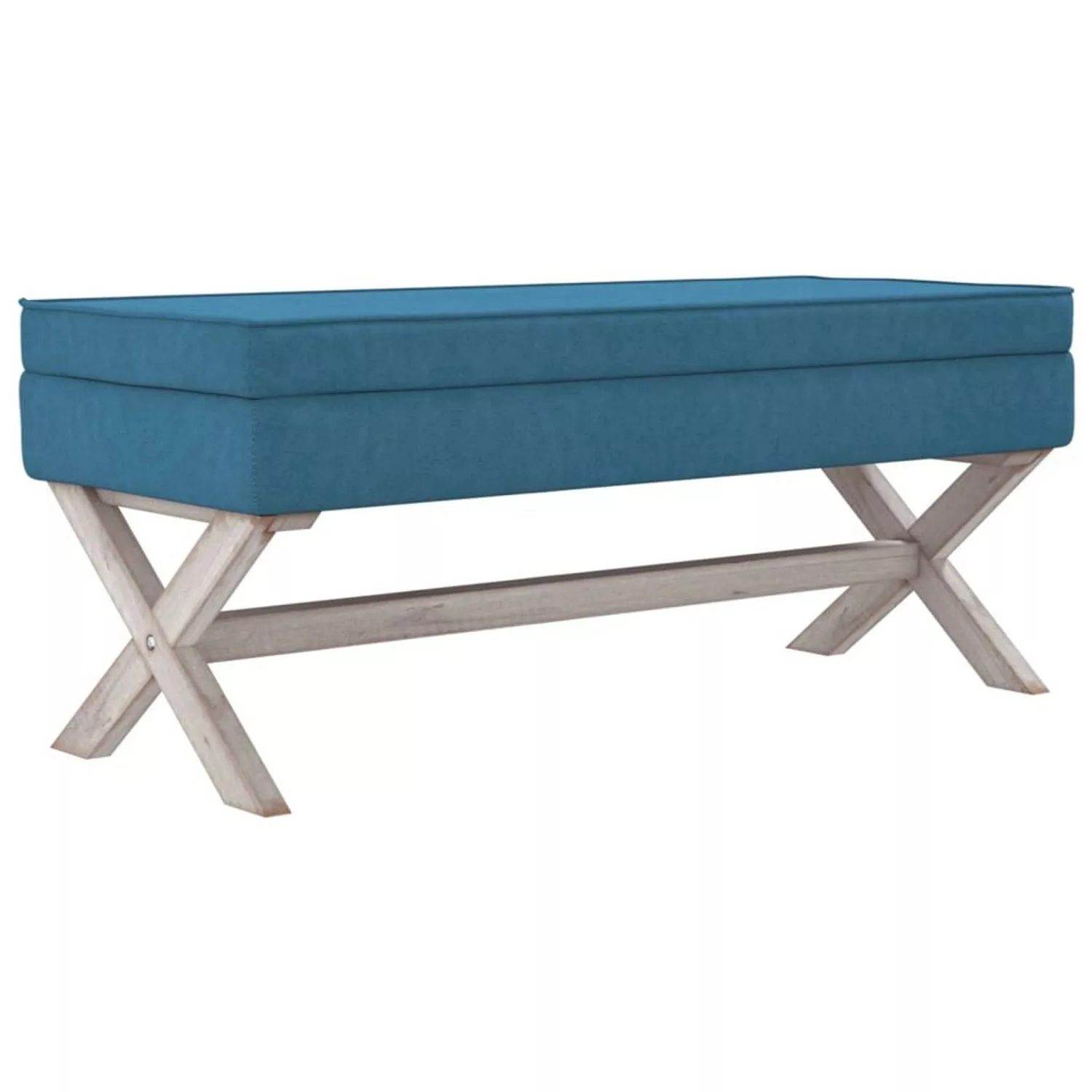 Vidaxl Hocker Mit Stauraum Blau 110x45x49 Cm Samt günstig online kaufen