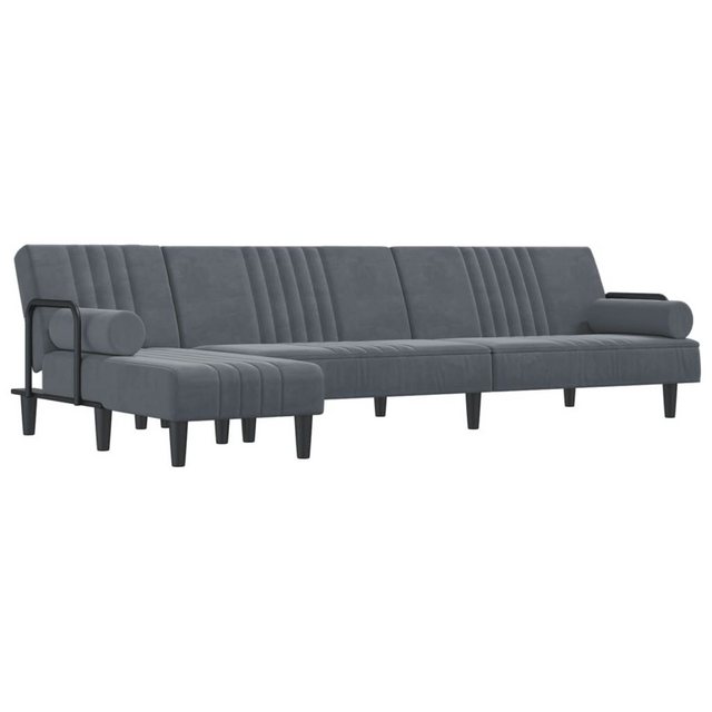 vidaXL Sofa Schlafsofa in L-Form Dunkelgrau 260x140x70 cm Samt Schlafcouch günstig online kaufen