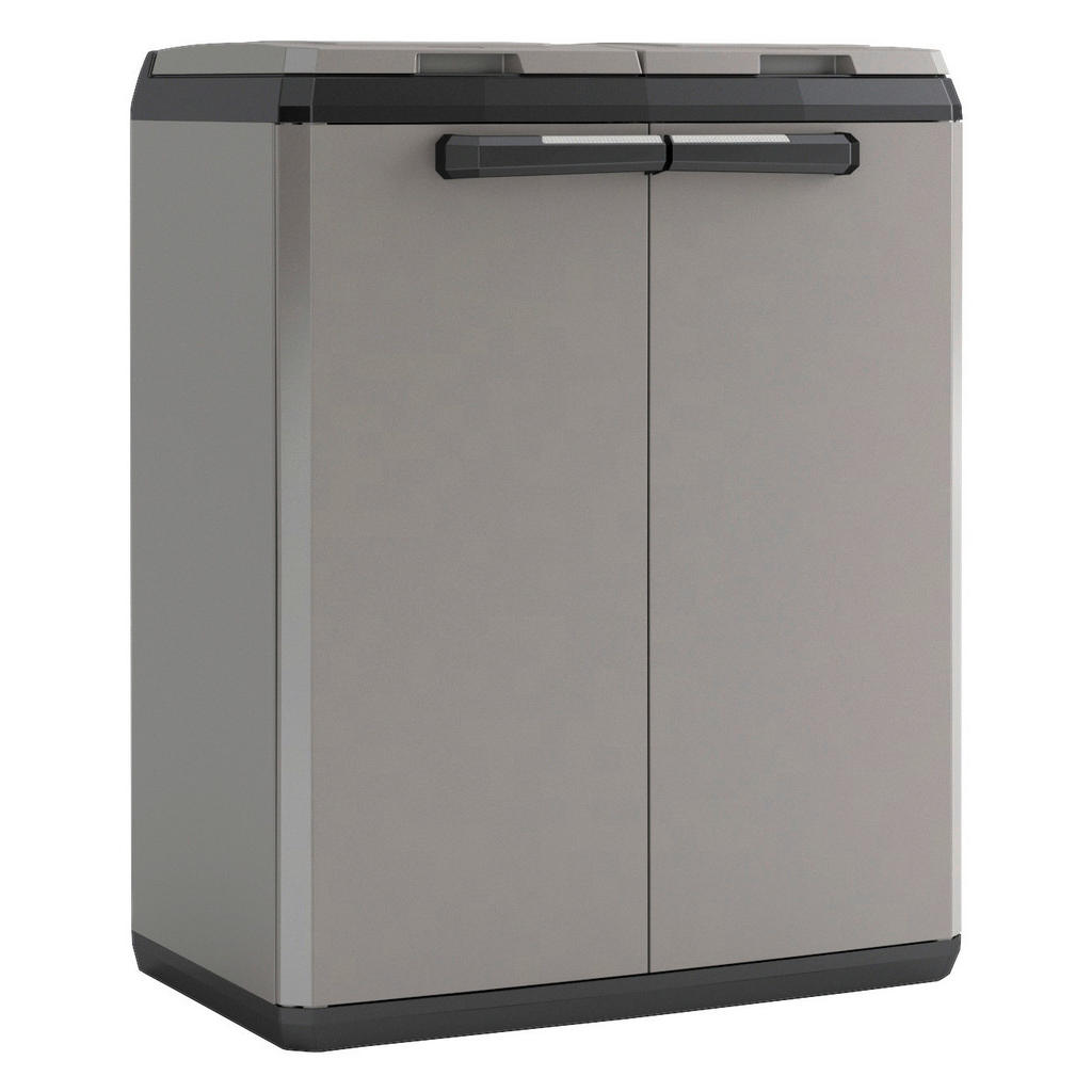 Keter Recyclingschrank Split Basic grau Kunststoff B/H/T: ca. 68x85x39 cm günstig online kaufen