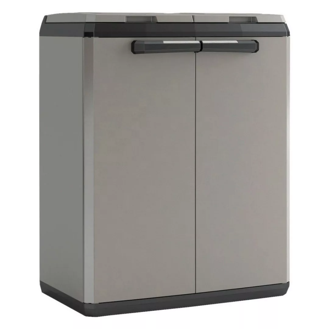 Keter Recyclingschrank Split Basic grau Kunststoff B/H/T: ca. 68x85x39 cm günstig online kaufen