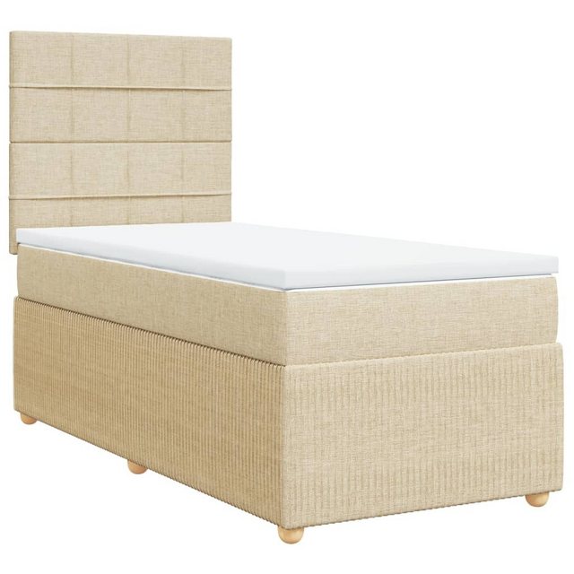 vidaXL Bett Boxspringbett mit Matratze Creme 90x190 cm Stoff günstig online kaufen